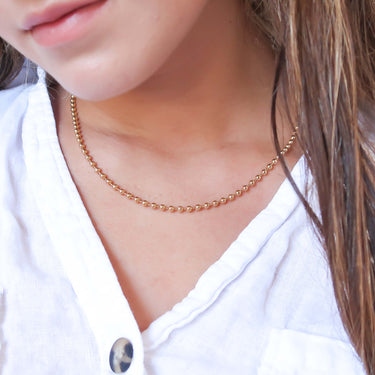 Gold Large Beaded Necklace